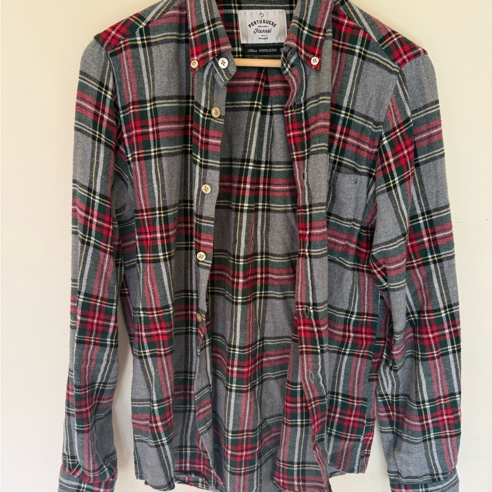 Portuguese Flannel Plaid Shirt Made in Portugal Size S